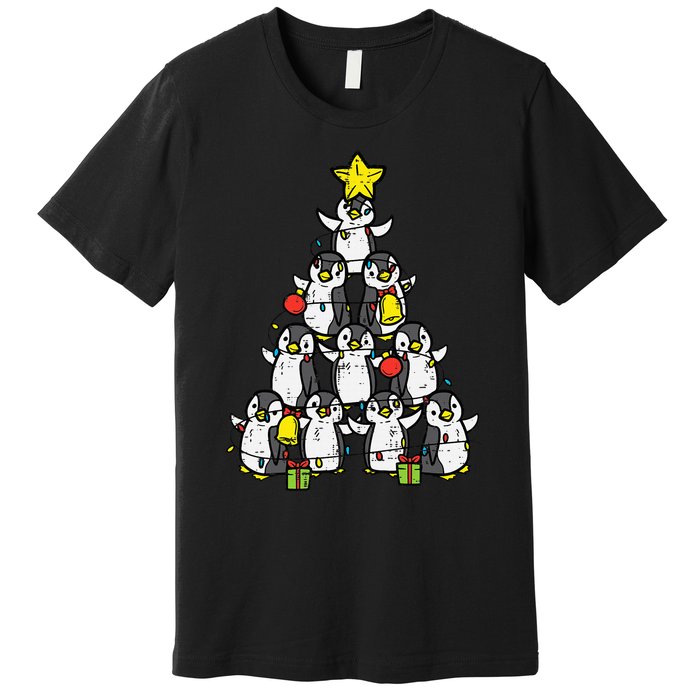 Penguin Christmas Tree Cute Xmas Premium T-Shirt