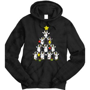 Penguin Christmas Tree Cute Xmas Tie Dye Hoodie