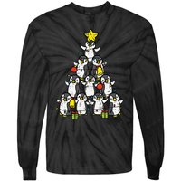 Penguin Christmas Tree Cute Xmas Tie-Dye Long Sleeve Shirt