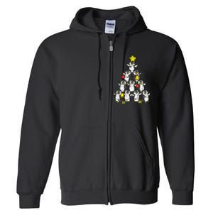 Penguin Christmas Tree Cute Xmas Full Zip Hoodie