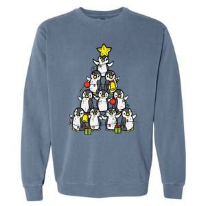 Penguin Christmas Tree Cute Xmas Garment-Dyed Sweatshirt