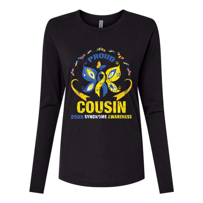 Proud Cousin T21 World Down Syndrome Awareness Da Womens Cotton Relaxed Long Sleeve T-Shirt