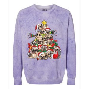 Pug Christmas Tree Dog Santa Xmas Boys Girls Merry Dogmas Gift Colorblast Crewneck Sweatshirt