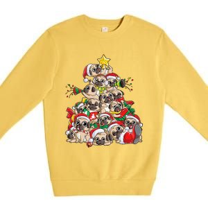 Pug Christmas Tree Dog Santa Xmas Boys Girls Merry Dogmas Gift Premium Crewneck Sweatshirt