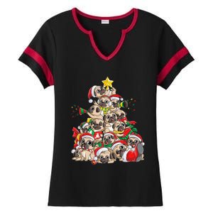 Pug Christmas Tree Dog Santa Xmas Boys Girls Merry Dogmas Gift Ladies Halftime Notch Neck Tee