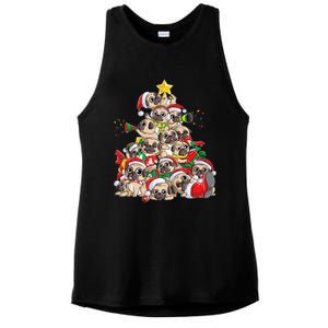 Pug Christmas Tree Dog Santa Xmas Boys Girls Merry Dogmas Gift Ladies PosiCharge Tri-Blend Wicking Tank