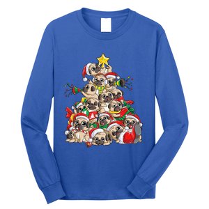 Pug Christmas Tree Dog Santa Xmas Boys Girls Merry Dogmas Gift Long Sleeve Shirt