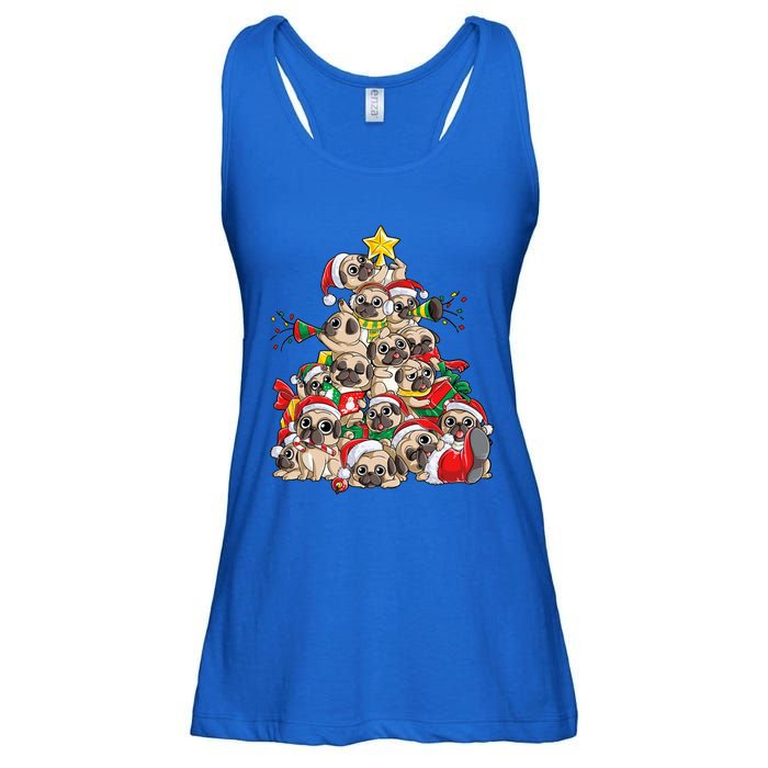 Pug Christmas Tree Dog Santa Xmas Boys Girls Merry Dogmas Gift Ladies Essential Flowy Tank