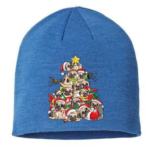 Pug Christmas Tree Dog Santa Xmas Boys Girls Merry Dogmas Gift Sustainable Beanie