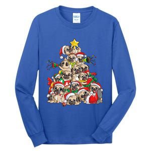 Pug Christmas Tree Dog Santa Xmas Boys Girls Merry Dogmas Gift Tall Long Sleeve T-Shirt