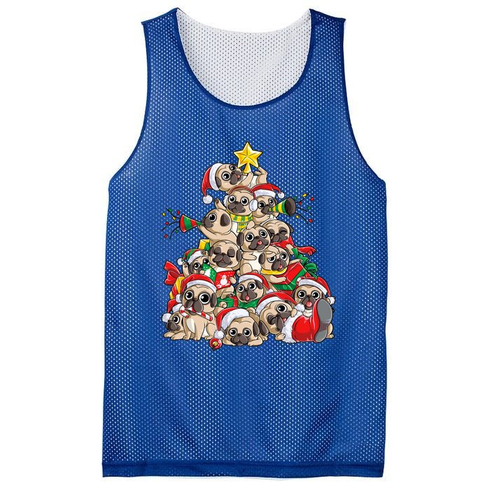 Pug Christmas Tree Dog Santa Xmas Boys Girls Merry Dogmas Gift Mesh Reversible Basketball Jersey Tank