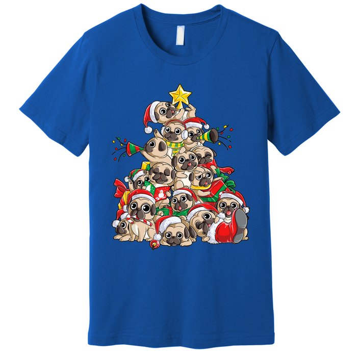 Pug Christmas Tree Dog Santa Xmas Boys Girls Merry Dogmas Gift Premium T-Shirt