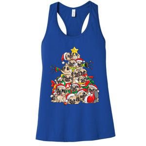 Pug Christmas Tree Dog Santa Xmas Boys Girls Merry Dogmas Gift Women's Racerback Tank