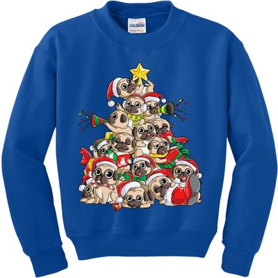 Pug Christmas Tree Dog Santa Xmas Boys Girls Merry Dogmas Gift Kids Sweatshirt