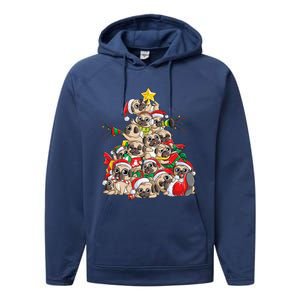 Pug Christmas Tree Dog Santa Xmas Boys Girls Merry Dogmas Gift Performance Fleece Hoodie