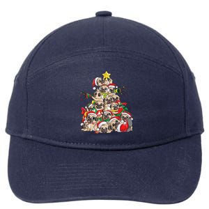 Pug Christmas Tree Dog Santa Xmas Boys Girls Merry Dogmas Gift 7-Panel Snapback Hat