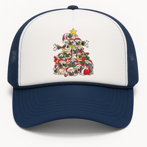 Pug Christmas Tree Dog Santa Xmas Boys Girls Merry Dogmas Gift Trucker Hat