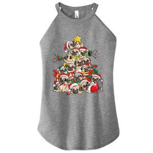 Pug Christmas Tree Dog Santa Xmas Boys Girls Merry Dogmas Gift Women's Perfect Tri Rocker Tank