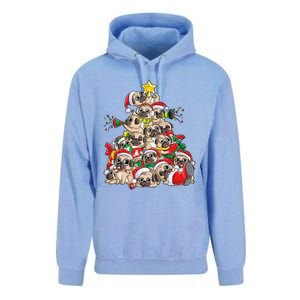 Pug Christmas Tree Dog Santa Xmas Boys Girls Merry Dogmas Gift Unisex Surf Hoodie