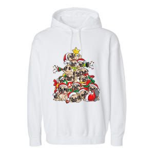 Pug Christmas Tree Dog Santa Xmas Boys Girls Merry Dogmas Gift Garment-Dyed Fleece Hoodie