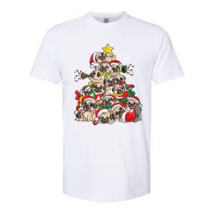 Pug Christmas Tree Dog Santa Xmas Boys Girls Merry Dogmas Gift Softstyle CVC T-Shirt