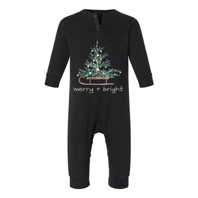 Printed Christmas Trees Tee For Merry And Bright Xmas Gift Infant Fleece One Piece