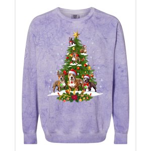 Pitbull Christmas Tree Pitbull Dog Xmas Party Great Gift Colorblast Crewneck Sweatshirt