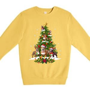 Pitbull Christmas Tree Pitbull Dog Xmas Party Great Gift Premium Crewneck Sweatshirt