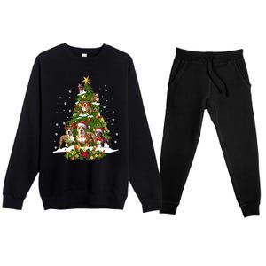 Pitbull Christmas Tree Pitbull Dog Xmas Party Great Gift Premium Crewneck Sweatsuit Set