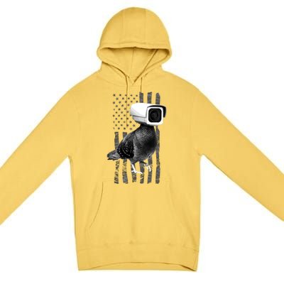 Pidgeon Camera USA Flag Premium Pullover Hoodie