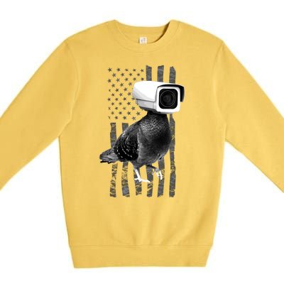 Pidgeon Camera USA Flag Premium Crewneck Sweatshirt