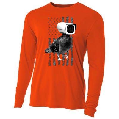 Pidgeon Camera USA Flag Cooling Performance Long Sleeve Crew