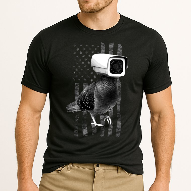 Pidgeon Camera USA Flag Performance Shirt