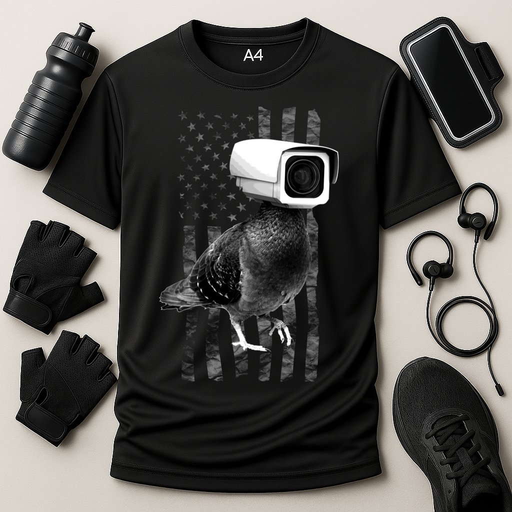 Pidgeon Camera USA Flag Performance Shirt