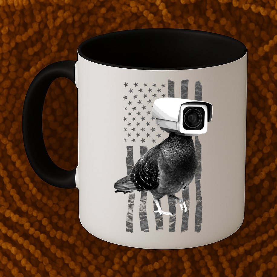 Pidgeon Camera USA Flag Mug