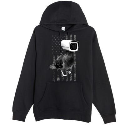 Pidgeon Camera USA Flag Premium Pullover Hoodie
