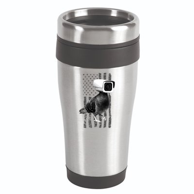 Pidgeon Camera USA Flag 16oz Travel Tumbler