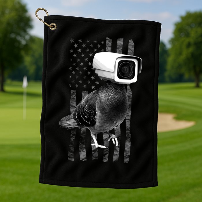 Pidgeon Camera USA Flag Golf Towel