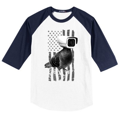 Pidgeon Camera USA Flag Baseball Sleeve Shirt