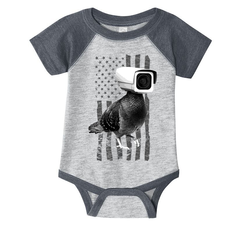 Pidgeon Camera USA Flag Infant Baby Jersey Bodysuit