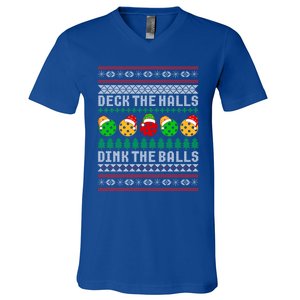 Pickleball Christmas Ugly Holiday Party Gift V-Neck T-Shirt