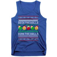 Pickleball Christmas Ugly Holiday Party Gift Tank Top