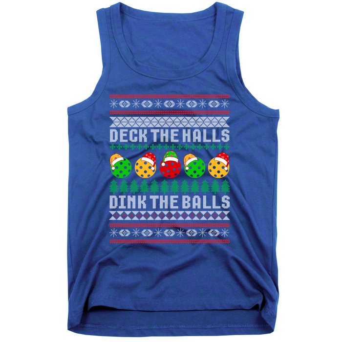 Pickleball Christmas Ugly Holiday Party Gift Tank Top