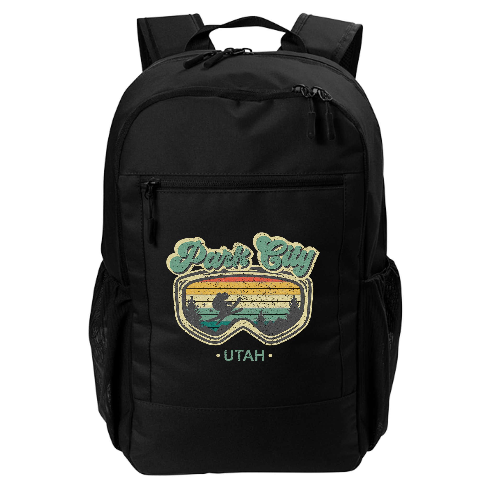 Park City Utah Ski Winter Sports Vintage Souvenir Skier Backpack
