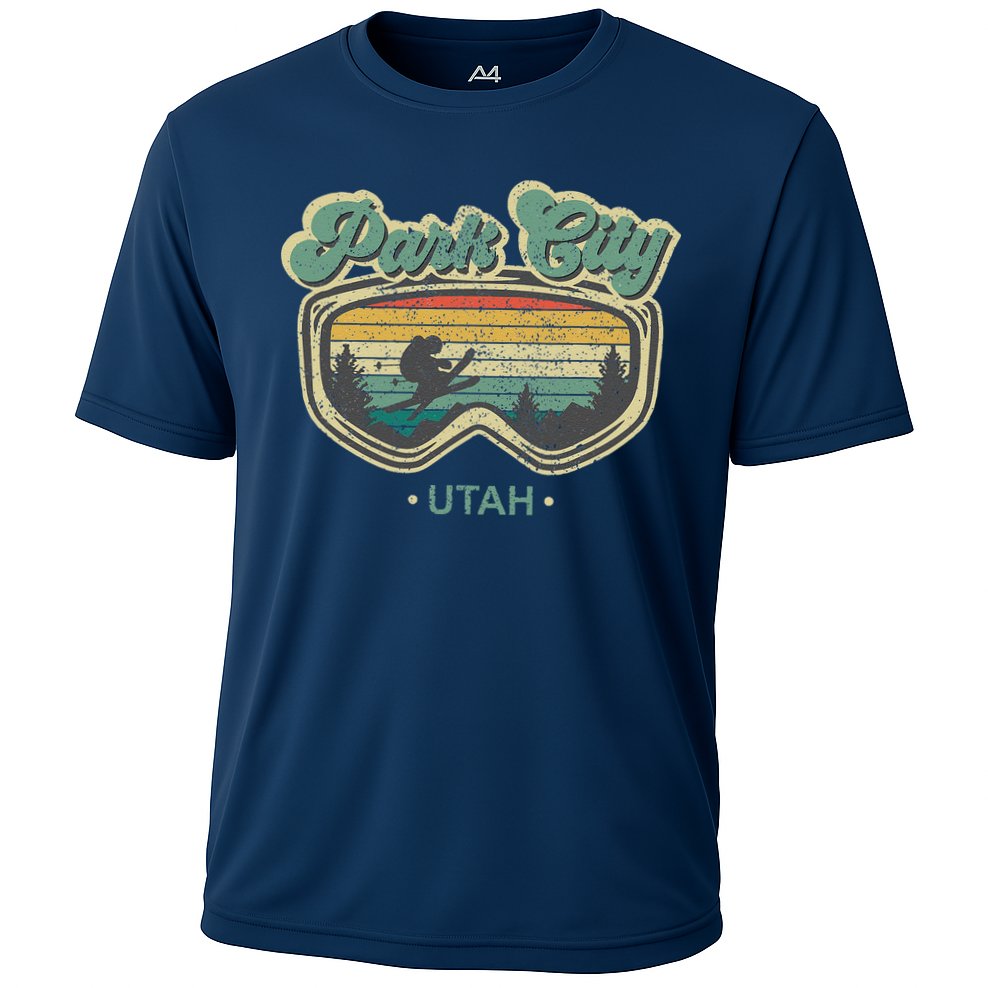Park City Utah Ski Winter Sports Vintage Souvenir Skier Cooling Performance Crew T-Shirt