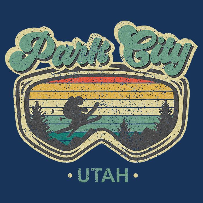 Park City Utah Ski Winter Sports Vintage Souvenir Skier Long Sleeve Shirt