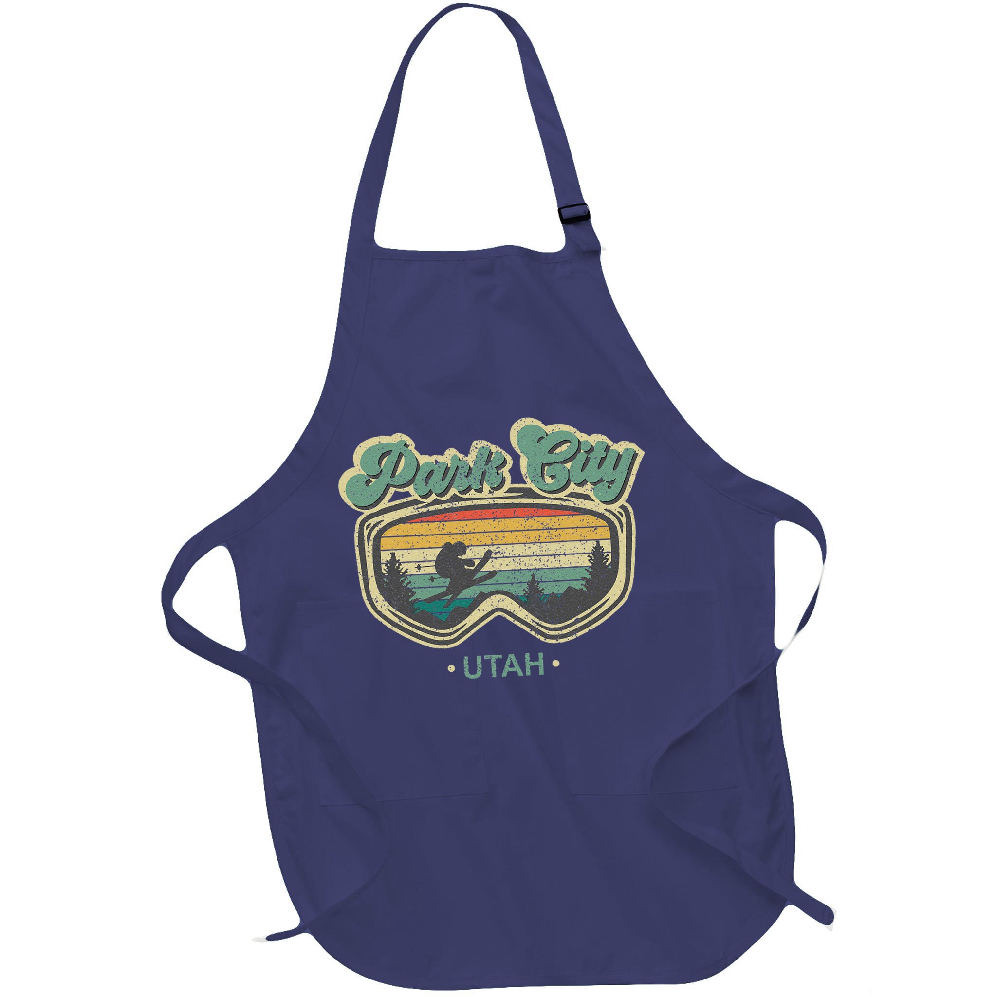 Park City Utah Ski Winter Sports Vintage Souvenir Skier Apron