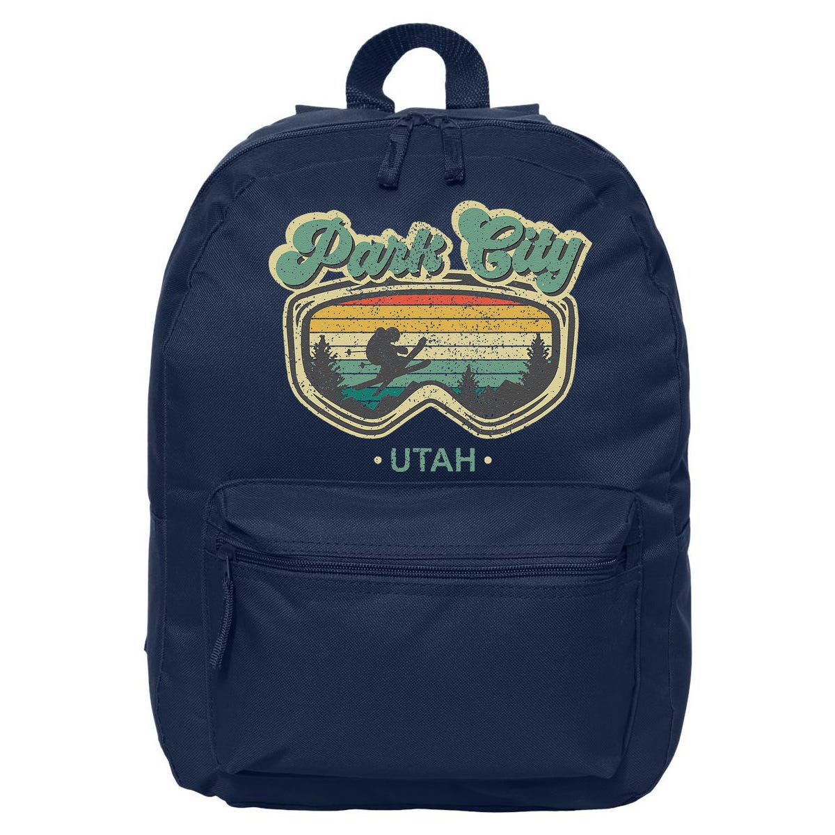 Park City Utah Ski Winter Sports Vintage Souvenir Skier 16 in Basic Backpack
