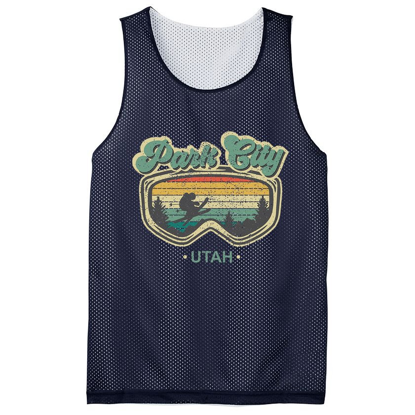 Park City Utah Ski Winter Sports Vintage Souvenir Skier Mesh Reversible Basketball Jersey Tank