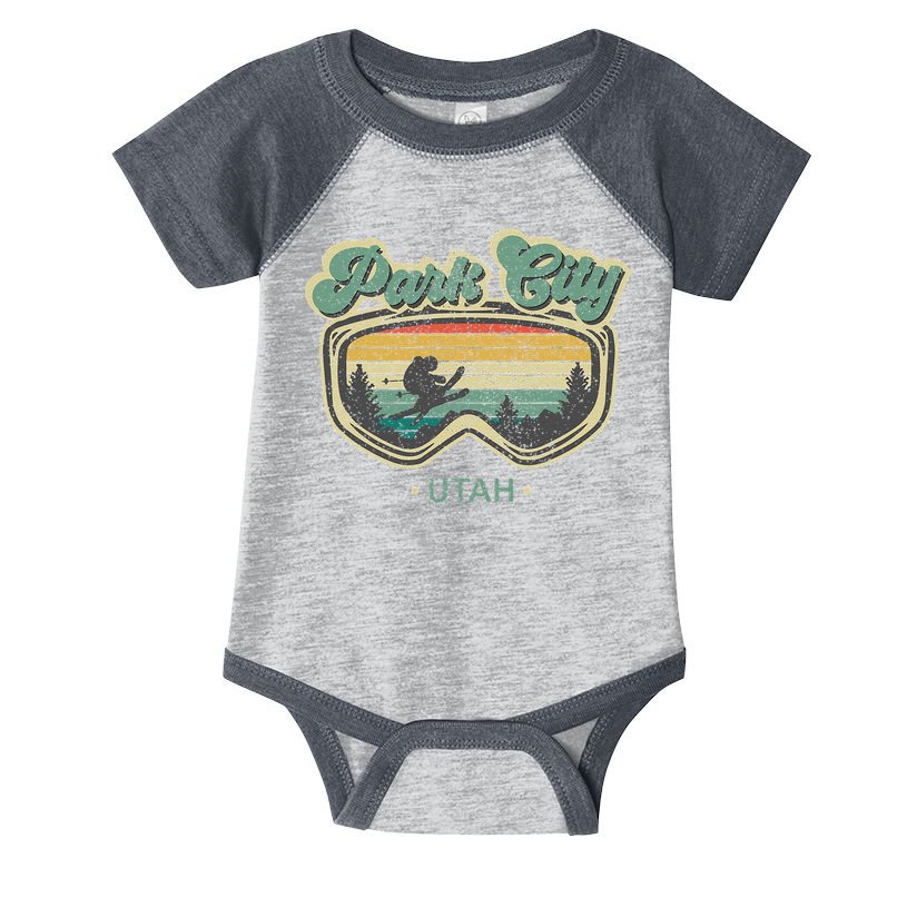 Park City Utah Ski Winter Sports Vintage Souvenir Skier Infant Baby Jersey Bodysuit